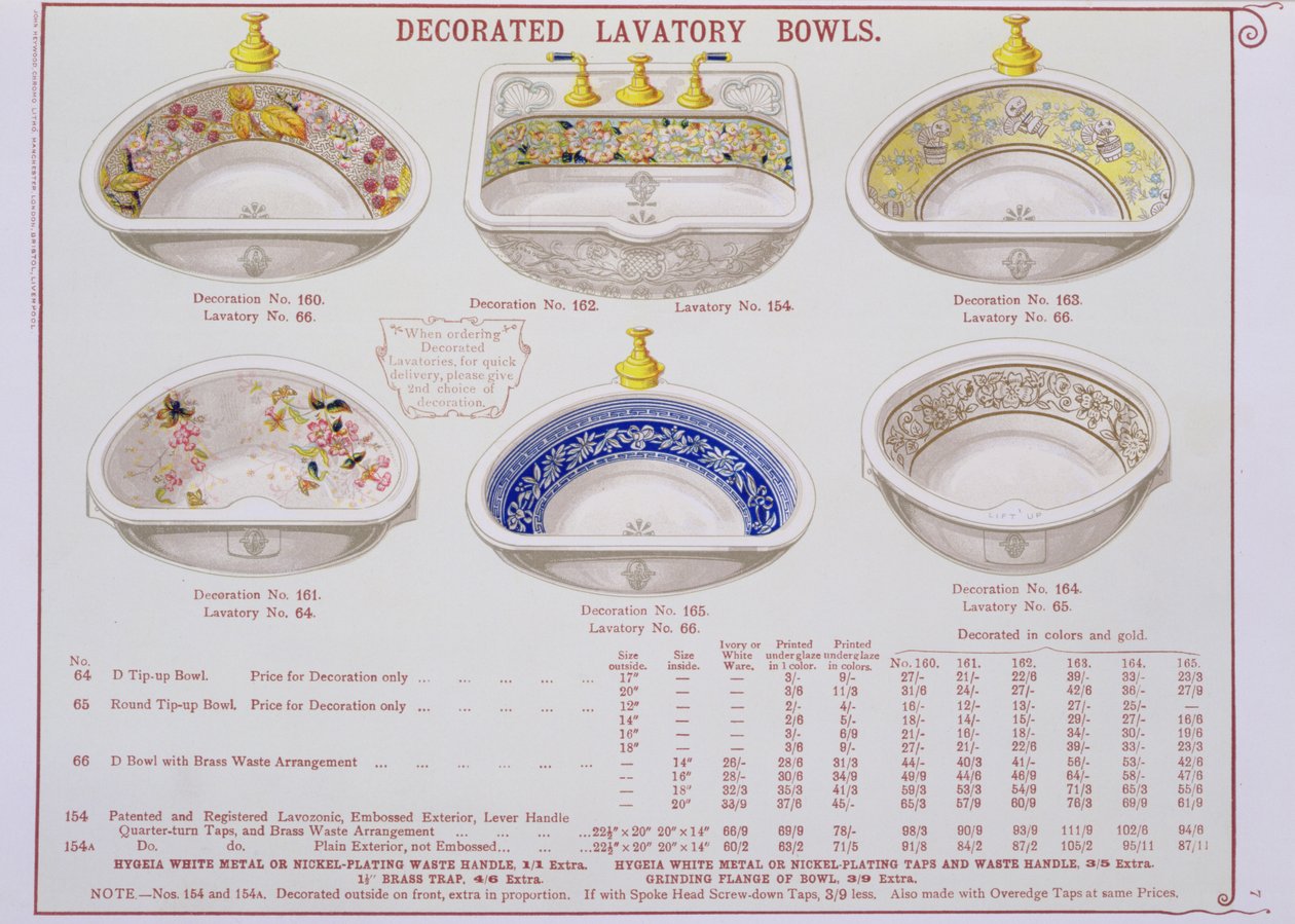 Cuvettes de lavabo décorées d