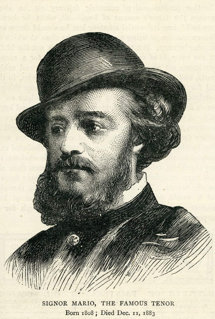 Signor Mario (1808-1883), Illustration pour The Graphic, 22 décembre 1883 - English School