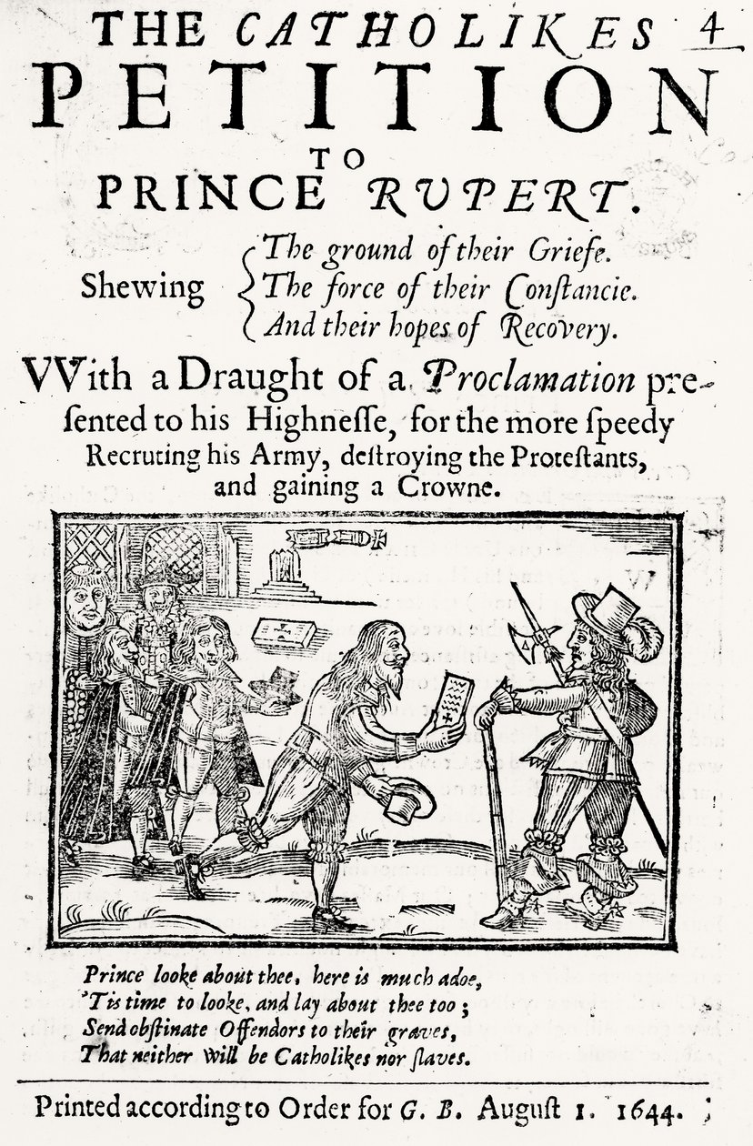 Pétition des catholiques au prince Rupert (1619-82) 1644 - English School