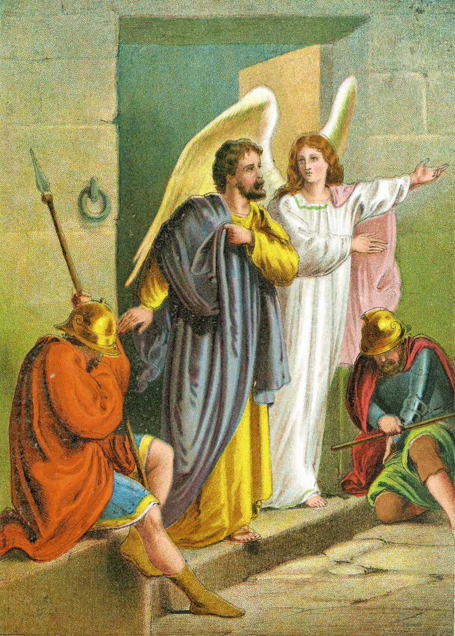 La Libération de Saint Pierre par un Ange, 1870 - English School