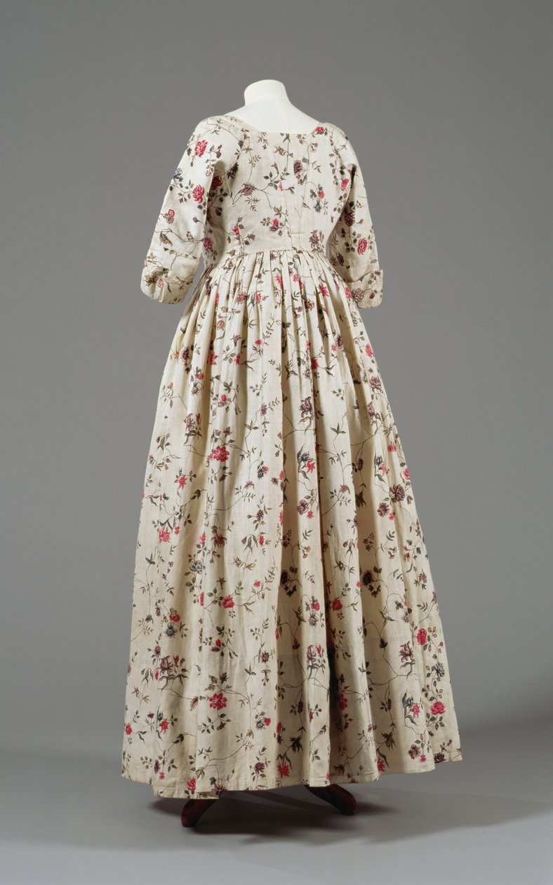 Robe de femme, estampillée avec la marque de la Compagnie des Indes orientales, vers 1785-90 - English School