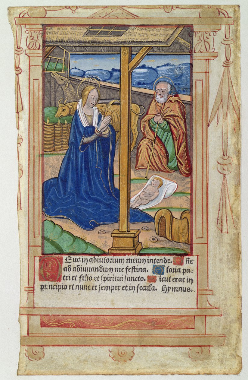 La Nativité, de Feuillets de Psaumes - French School
