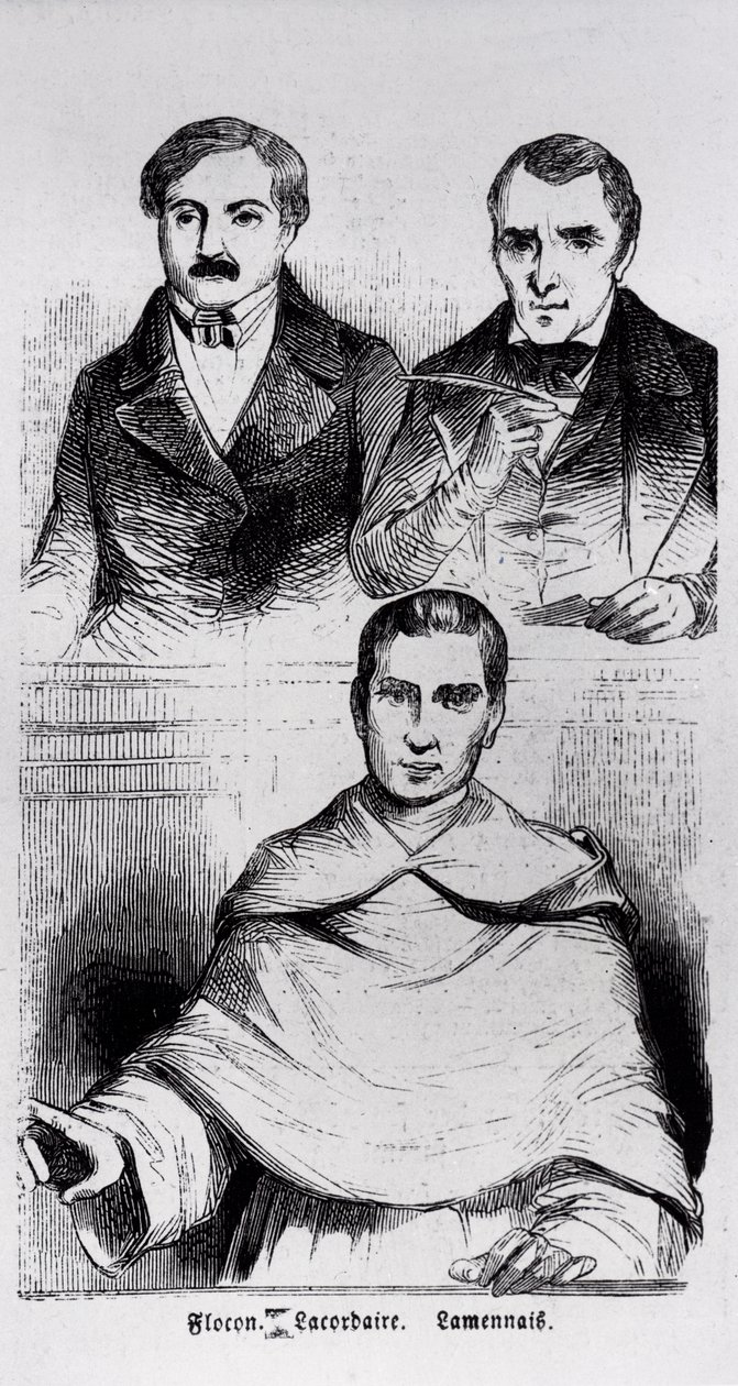 Jean-Baptiste Lacordaire, Fr. de Lamennais et F. Flocon - French School