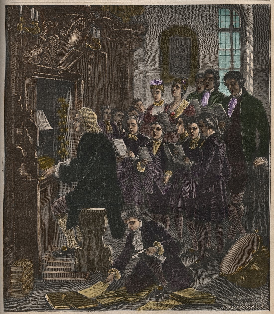 Johann Sebastian Bach jouant de l