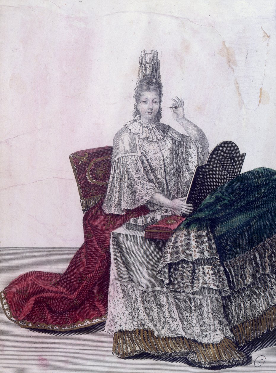Madame la Marquise Dangeau à sa toilette, 1694 - French School