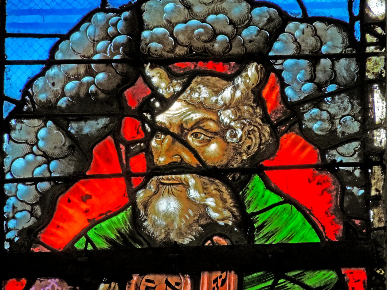 Vitrail représentant Moïse à la Transfiguration - French School