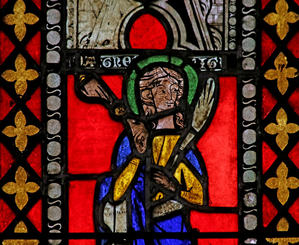 Vitrail représentant Sainte Agnès - French School