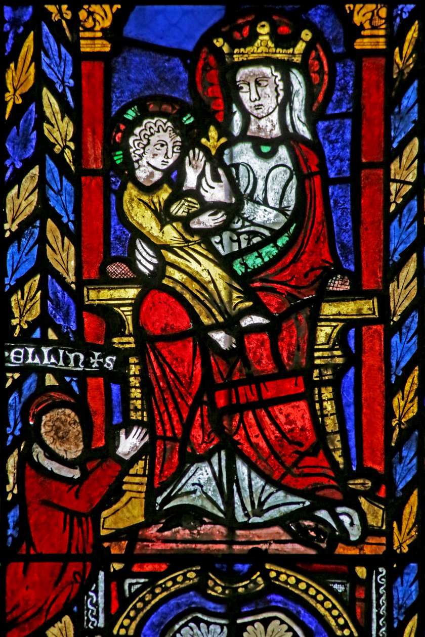 Vitrail représentant la Vierge et l