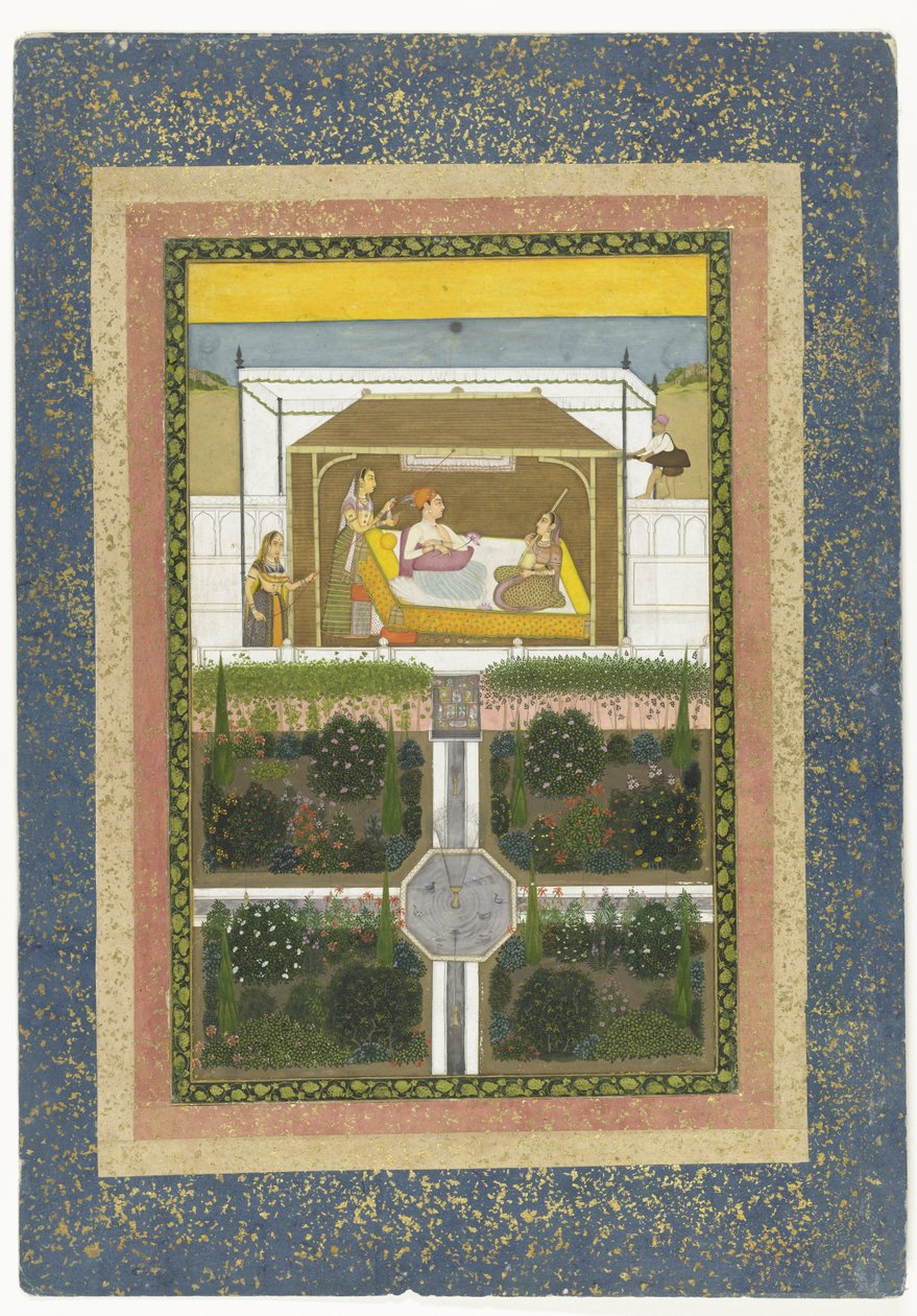 Prince dans un jardin, vers 1775-99 - Indian School