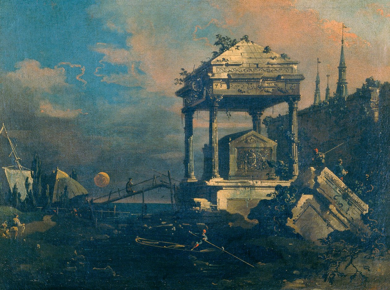 Caprice avec une Tombe - Giovanni Antonio Canal