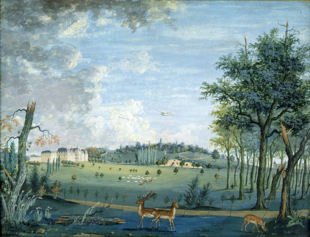 Parc du Raincy, le Château et les Rochers, vers 1754-93 - 1717 1806 Carmontelle