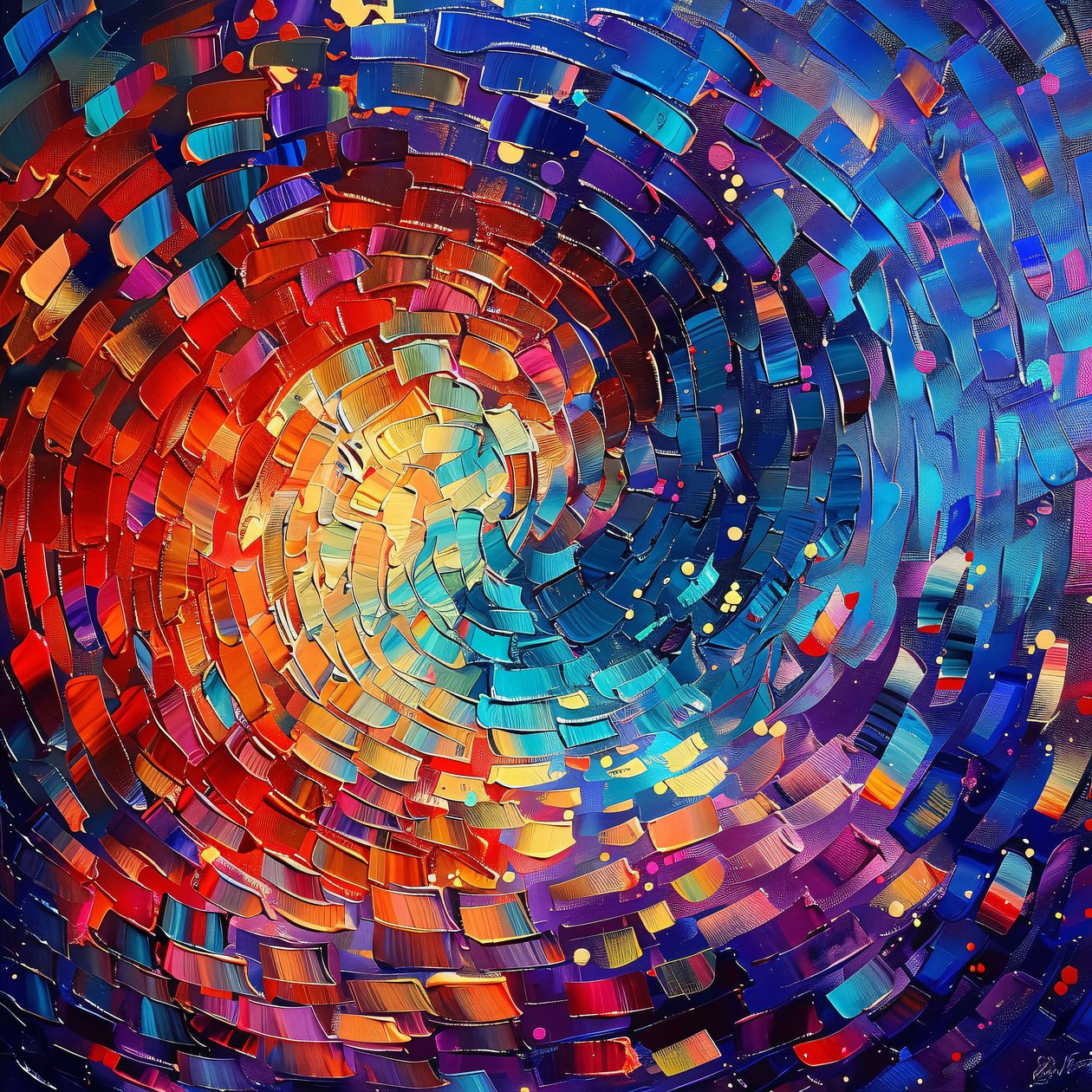Art abstrait avec couleurs de peinture acrylique pour impressions murales encadrées en ligne - F. Abderrahim