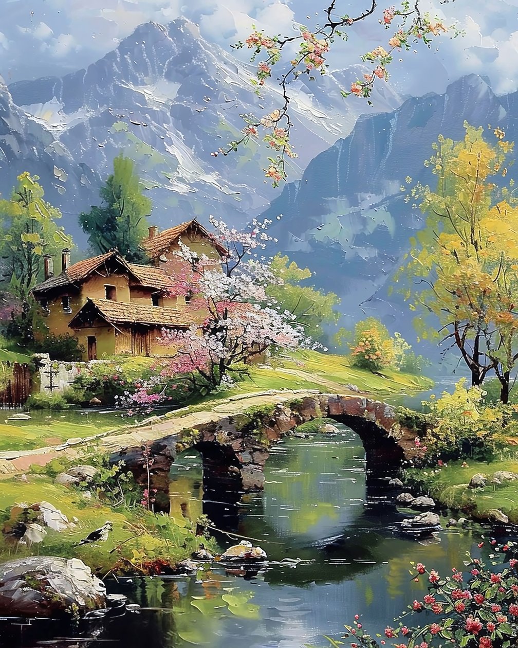 Beau paysage avec un lac - F. Abderrahim