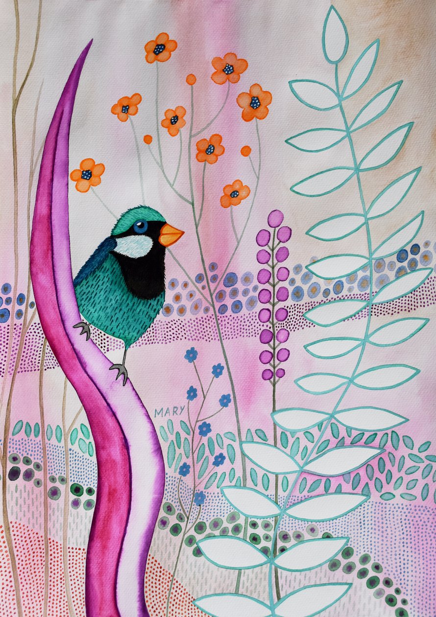 Oiseau fantastique - Marys Watercolors