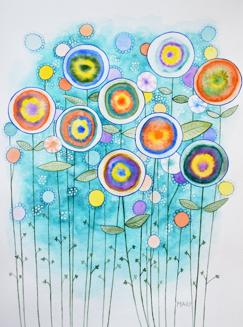 Fleurs abstraites - Marys Watercolors