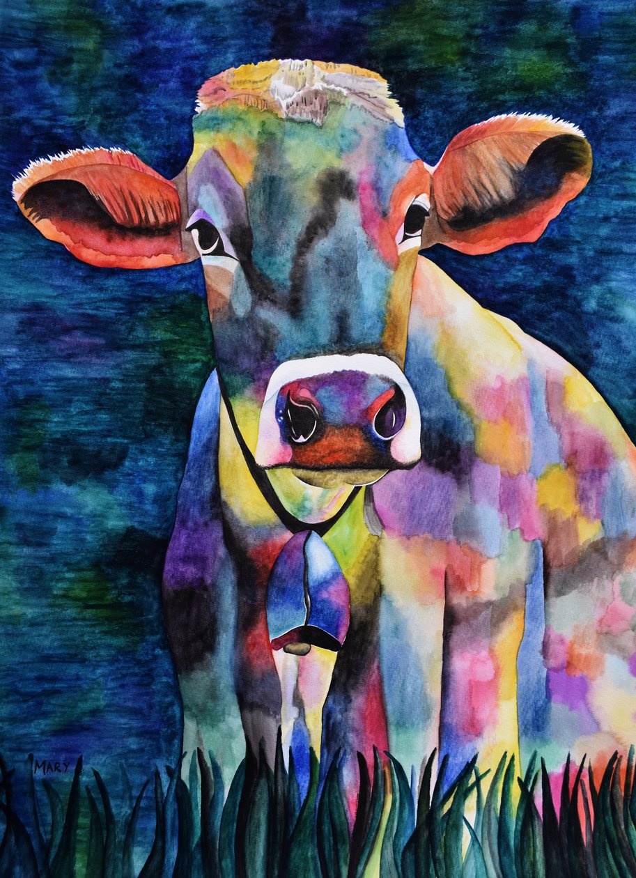 Aquarell-Kuh - Marys Watercolors
