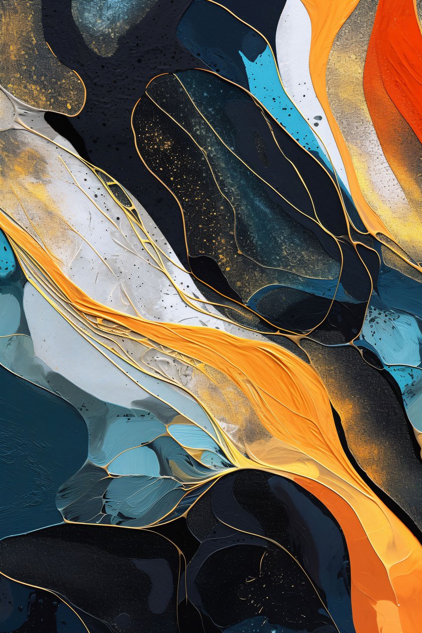 Photo Premium Aquarelle abstraite bleue liquide, décoration murale pour le salon - F. Abderrahim