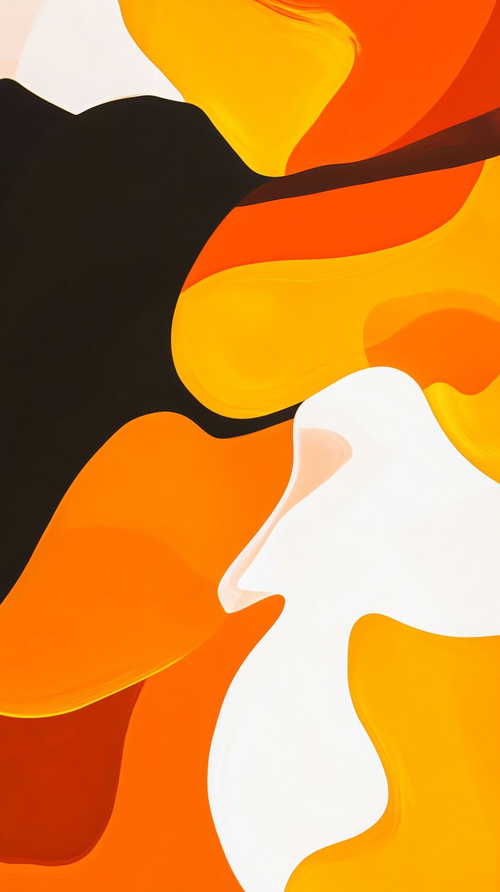 Peinture abstraite orange, Décoration murale pour chambre, Décoration murale imprimée - F. Abderrahim