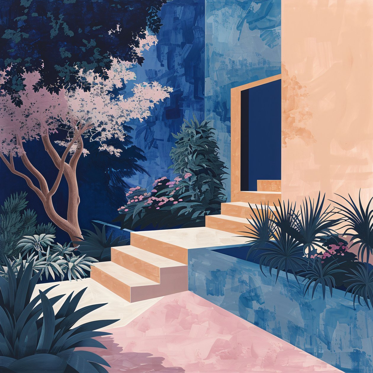 Minimalist Garden in Vibrant Simplicity, impressions sur toile personnalisées en ligne - F. Abderrahim