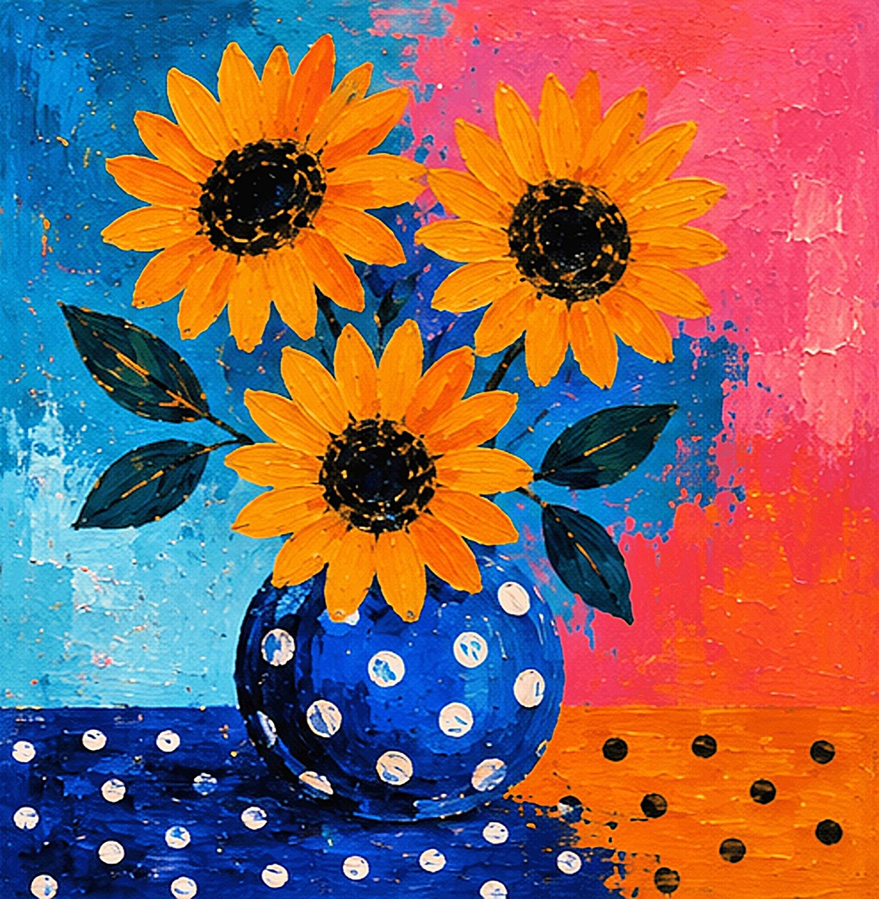 Des tournesols dans un tourbillon de couleurs - Nomi Morina