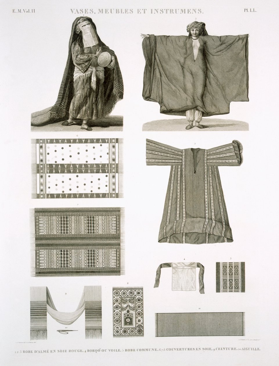 Exemples de Soie et de Costumes Égyptiens, de Description de l