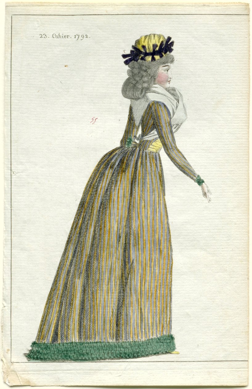 Journal de la Mode et du Goût, 10 octobre 1792, 23e cahier, pl. 1 - A.B. Duhamel (possibly)