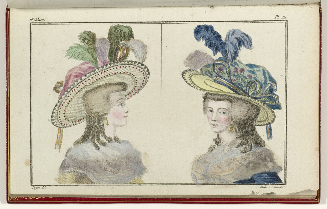Cabinet des Modes ou les Modes Nouvelles, 1 Août 1786, pl. III - A.B. Duhamel