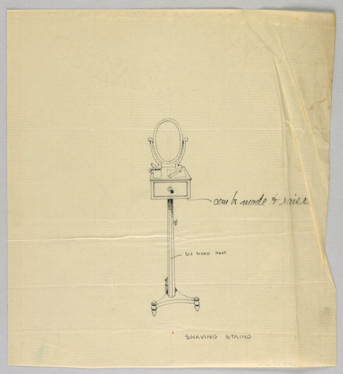 Conception pour un support de rasage avec miroir ovale - A.N. Davenport Co.