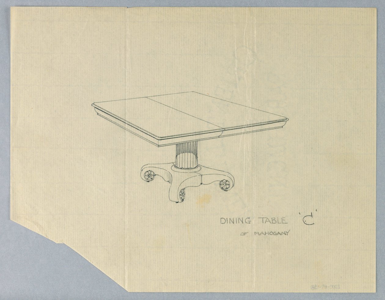 Design pour une table à manger "C" en acajou - A.N. Davenport Co.