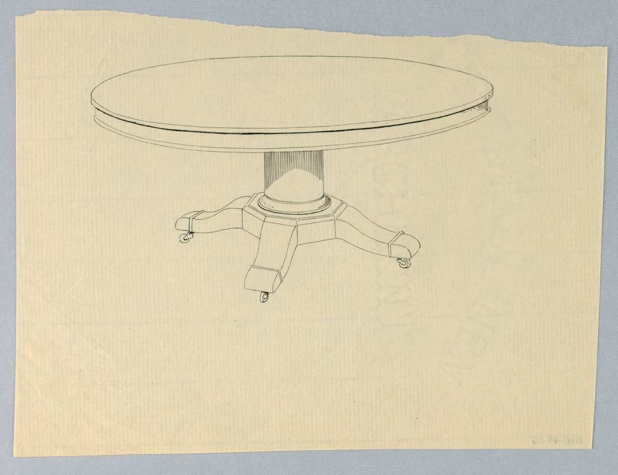 Conception pour une table ronde sur base moulée - A.N. Davenport Co.