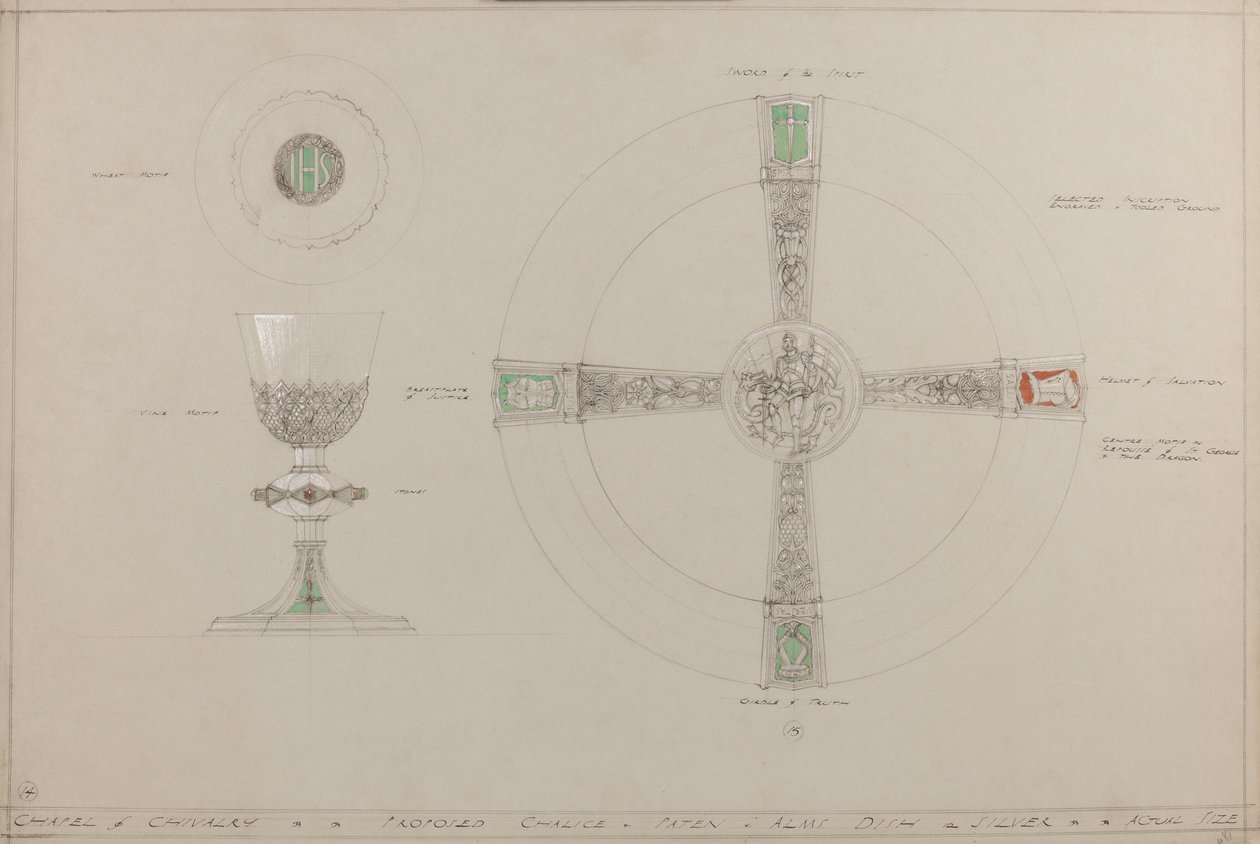 Chapelle de la Chevalerie : calice, patène et plat d