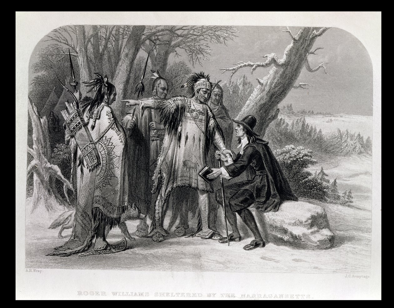 Roger Williams abrité par les Narragansetts, 1636, de 