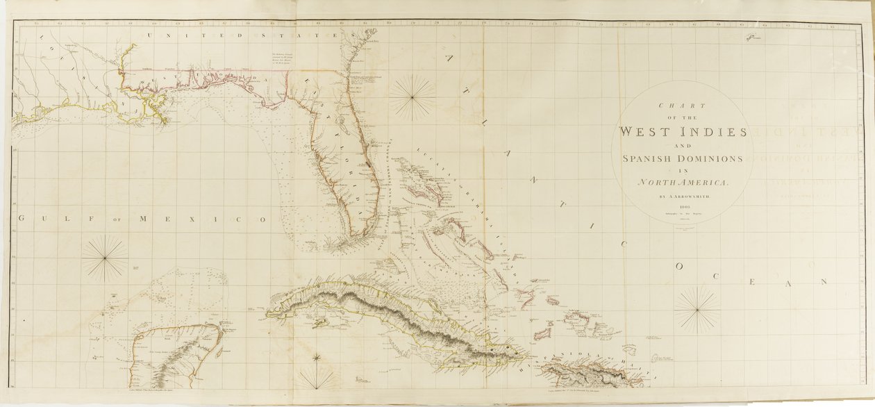 Carte des Antilles et des dominions espagnols en Amérique du Nord - Aaron Arrowsmith