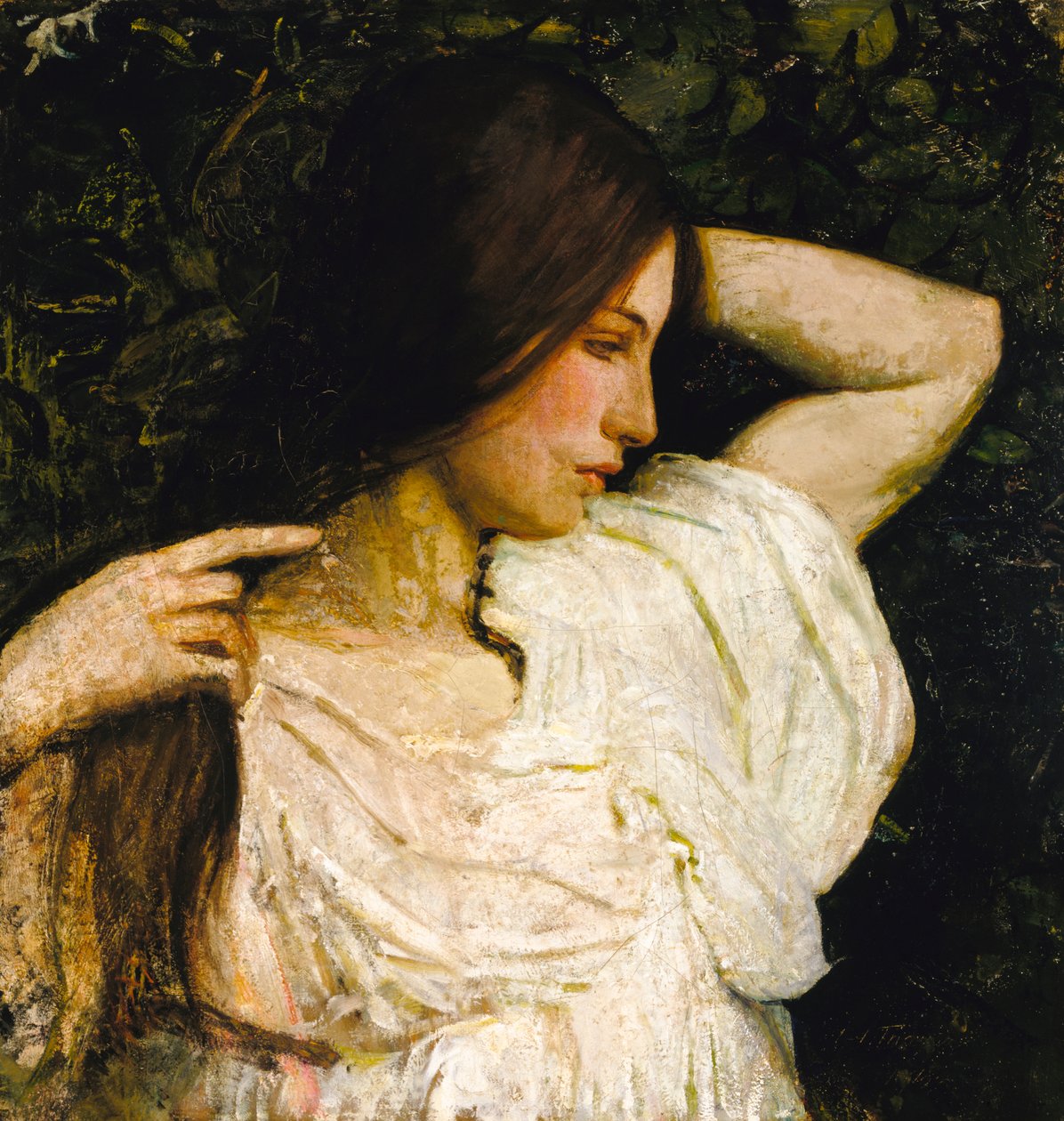 Fille arrangeant ses cheveux, 1918-1919 - Abbott Handerson Thayer