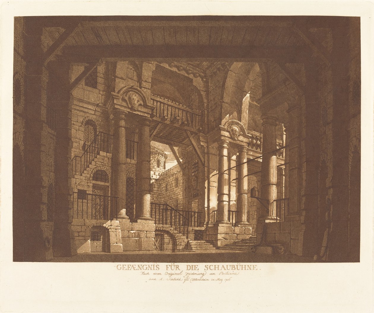 Prison pour la scène - Abel Schlicht possibly after Giuseppe Galli Bibiena