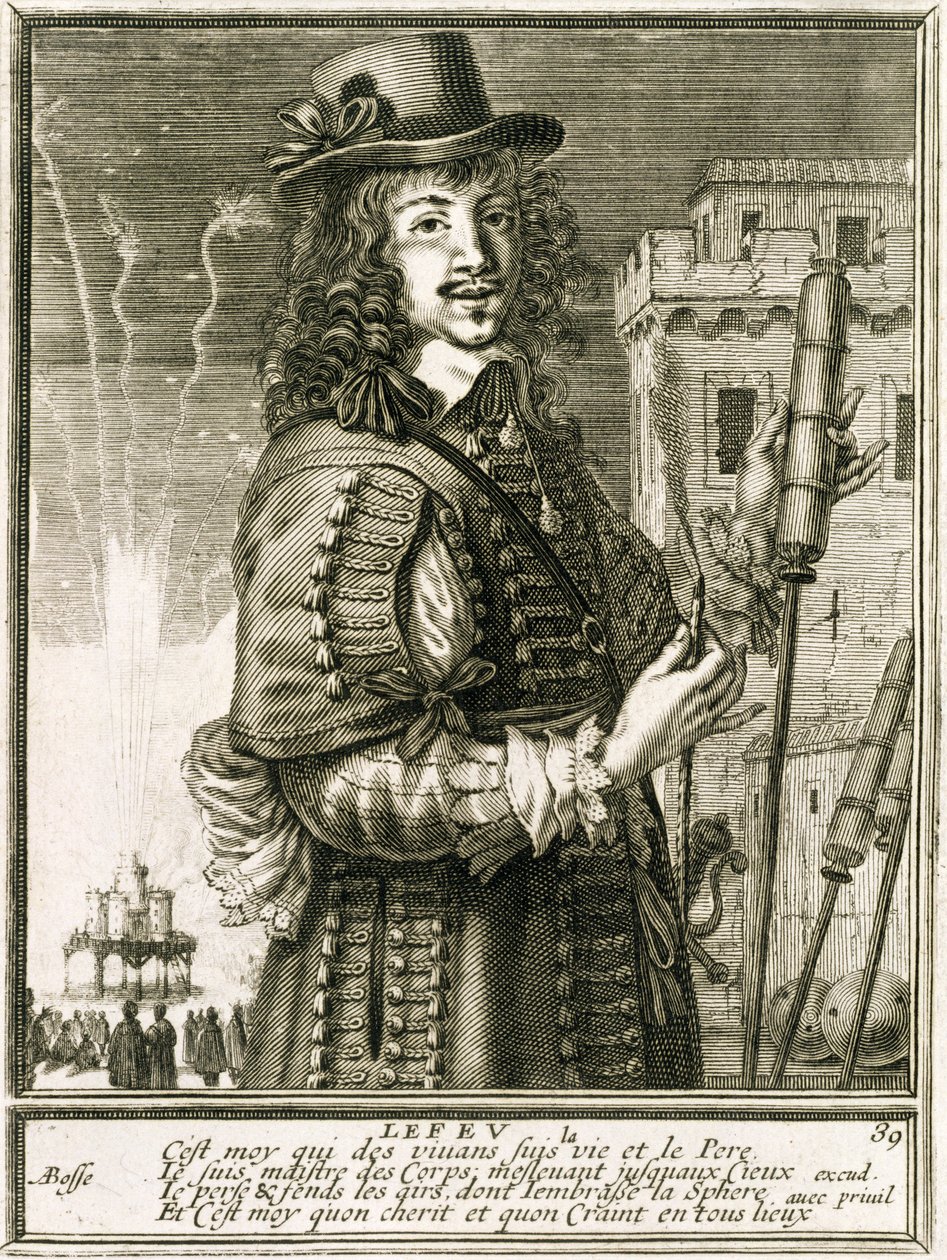 Homme avec une fusée de feu d