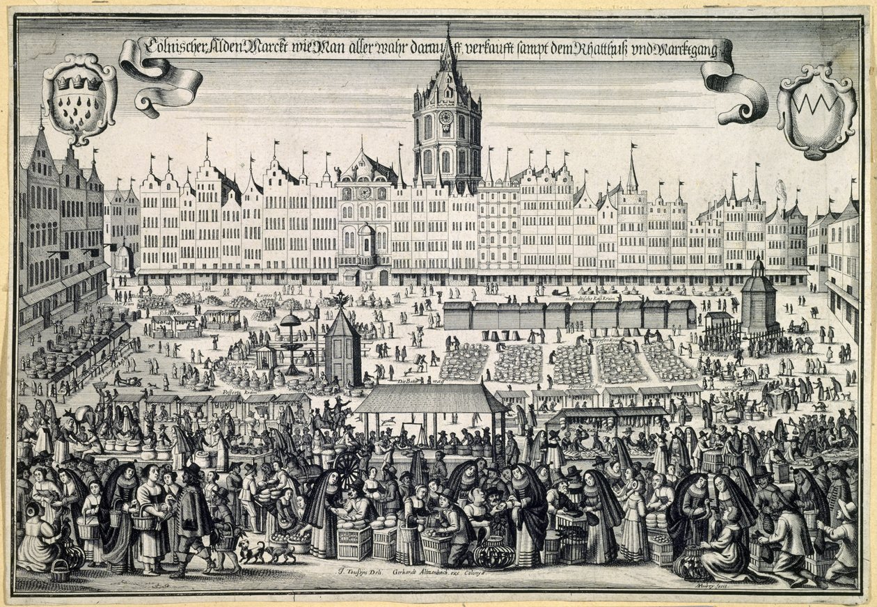 Vieux marché à Cologne, vers 1660 - Abraham Aubry