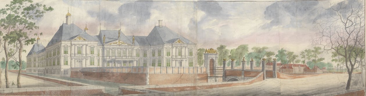 La Maison à Honselaersdijk et ses environs, vue depuis la cour - Abraham Beerstraten