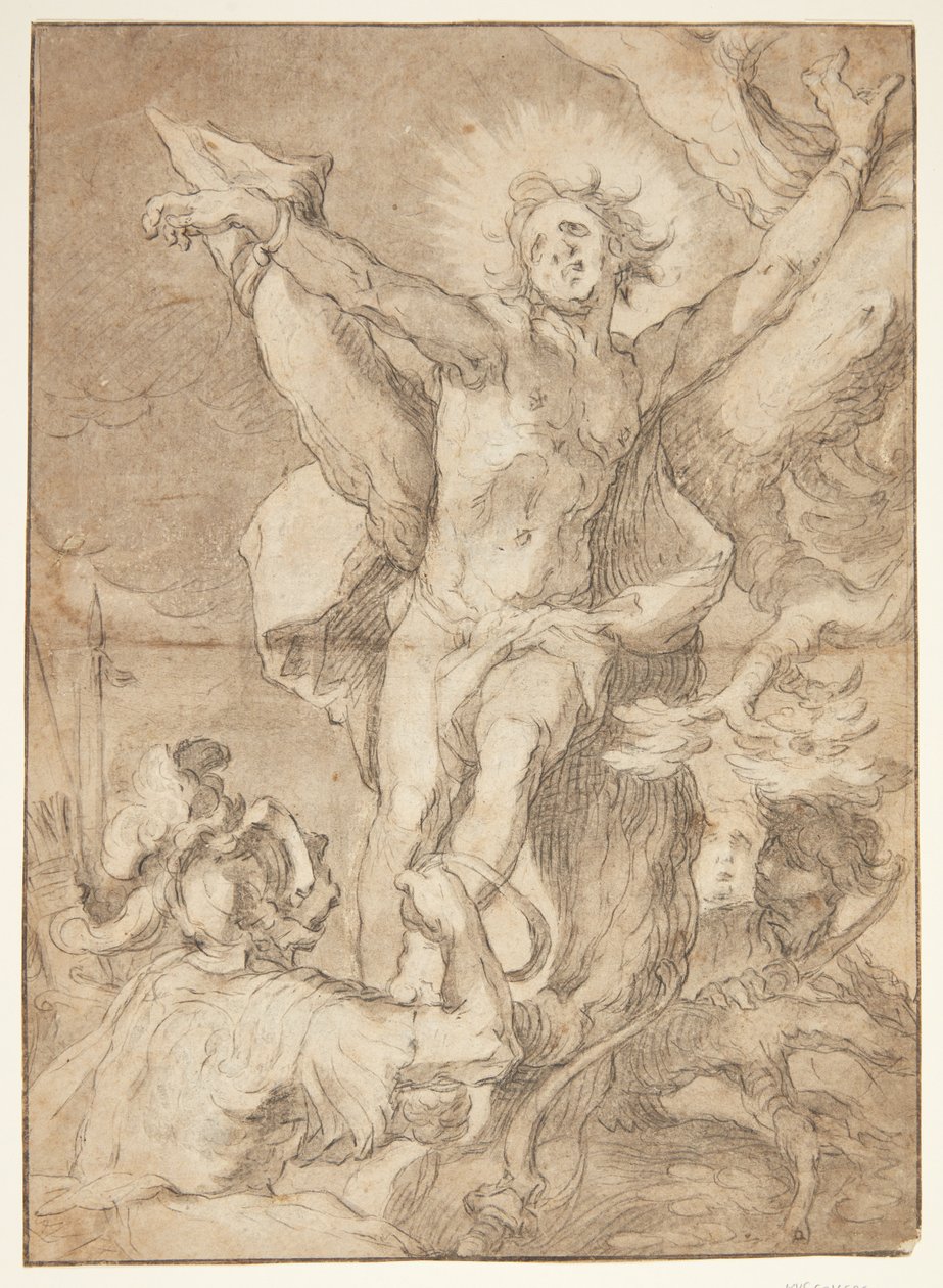 Saint Sébastien attaché à un arbre par un soldat romain - Abraham Bloemaert