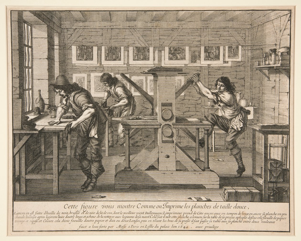 Les imprimeurs dans leur atelier, de la série des artistes dans leurs studios - Abraham Bosse