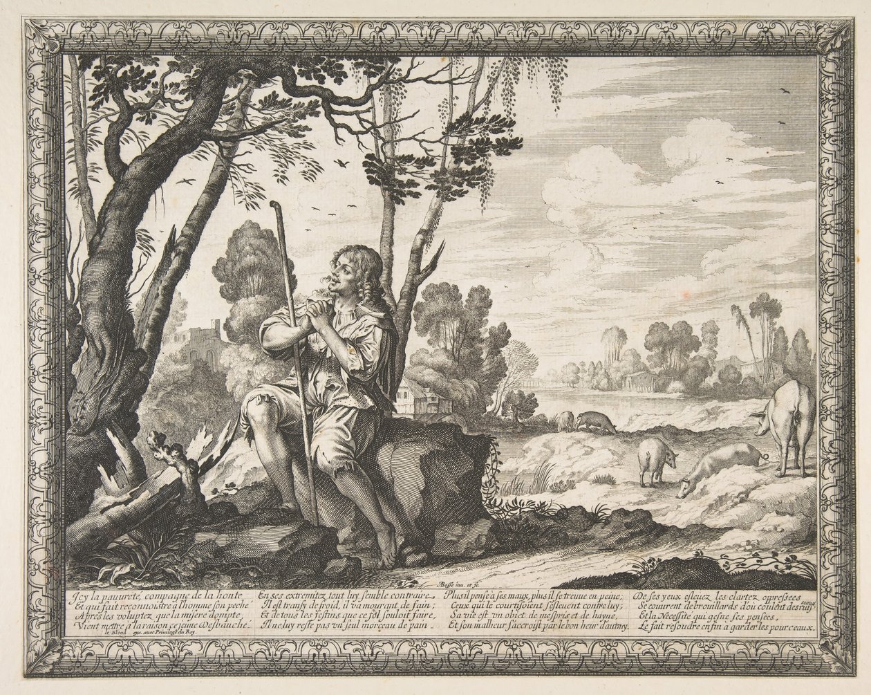 Le fils prodigue gardant les cochons, vers 1636 - Abraham Bosse