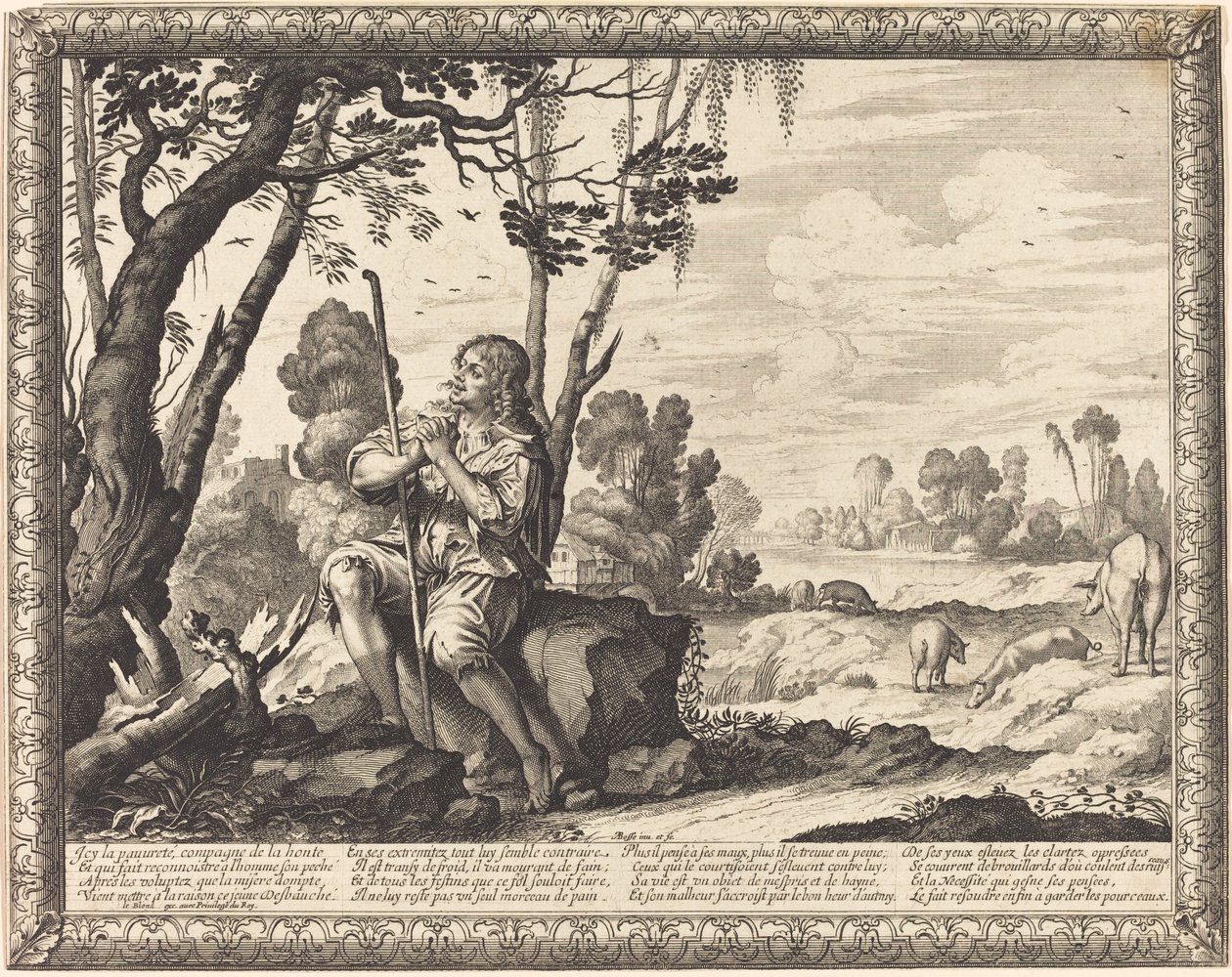 Le Fils Prodigue comme Porcher - Abraham Bosse