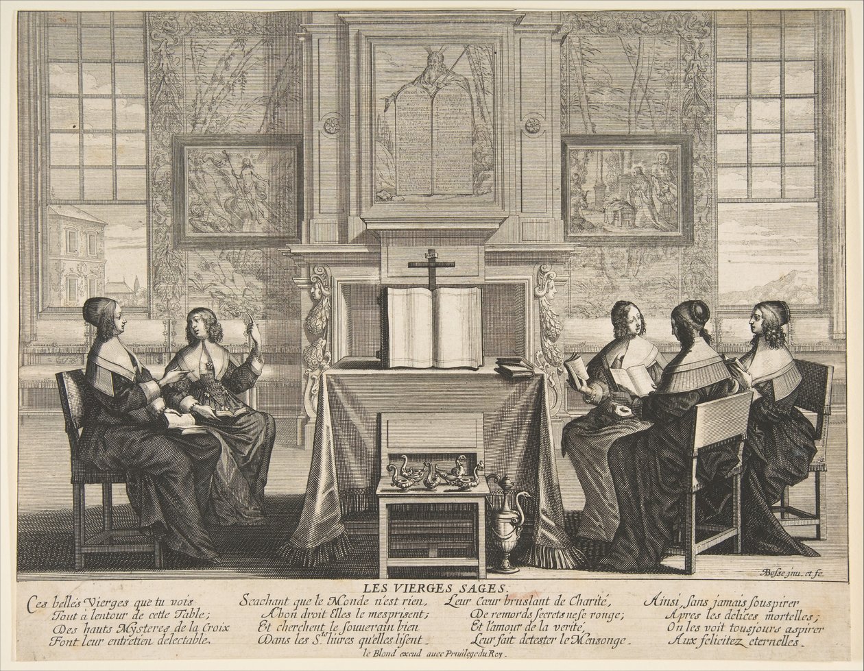 Les vierges sages conversant, vers 1635 - Abraham Bosse