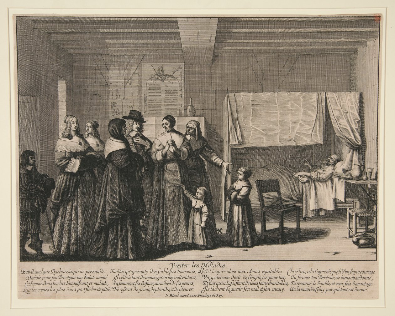 Visiter les malades, des Sept œuvres de miséricorde - Abraham Bosse