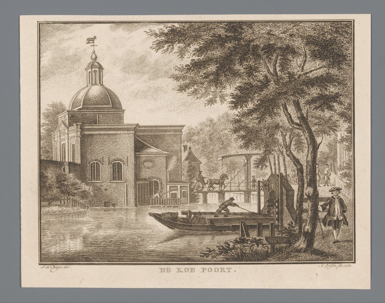 Vue de la Porte des Vaches à Leyde - Abraham Delfos