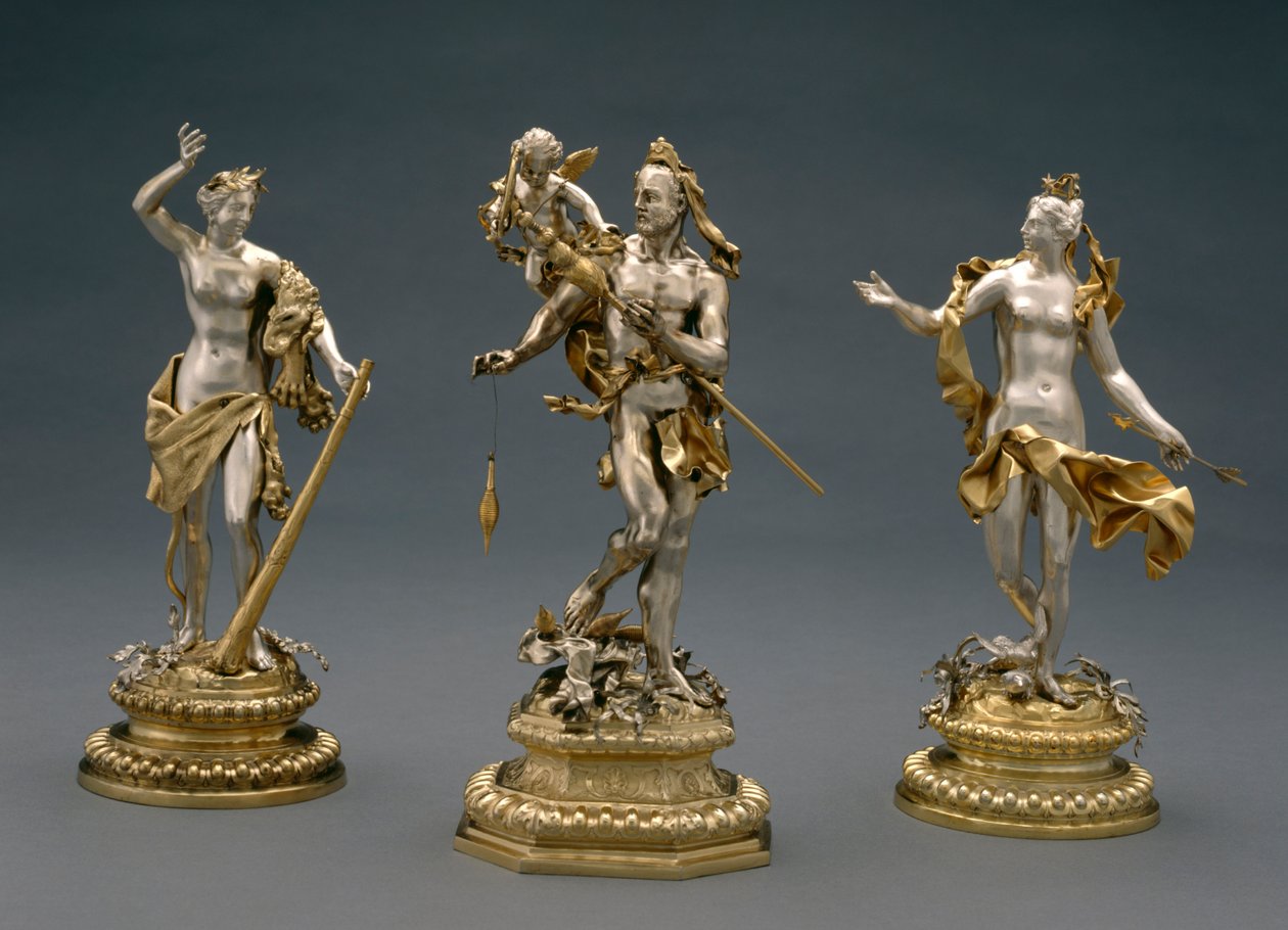 Hercule, Omphale et Vénus, c.1695-1700 (argent partiellement plaqué) - Abraham Drentwett