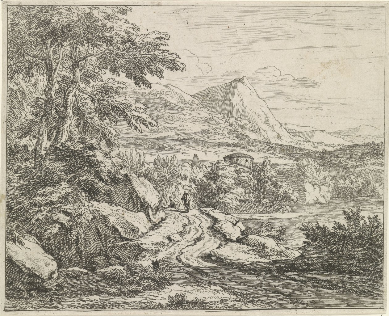Chemin le long des rochers - Abraham Genoels