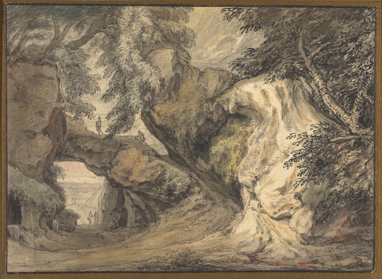 Paysage avec une arche naturelle - Abraham Genoels II