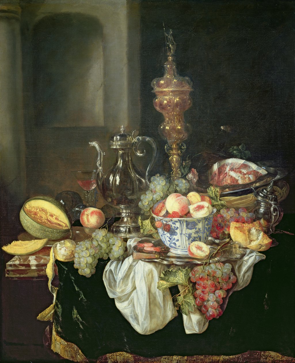Nature morte : Pièce Banquey (huile sur panneau) - Abraham Hendricksz van Beyeren