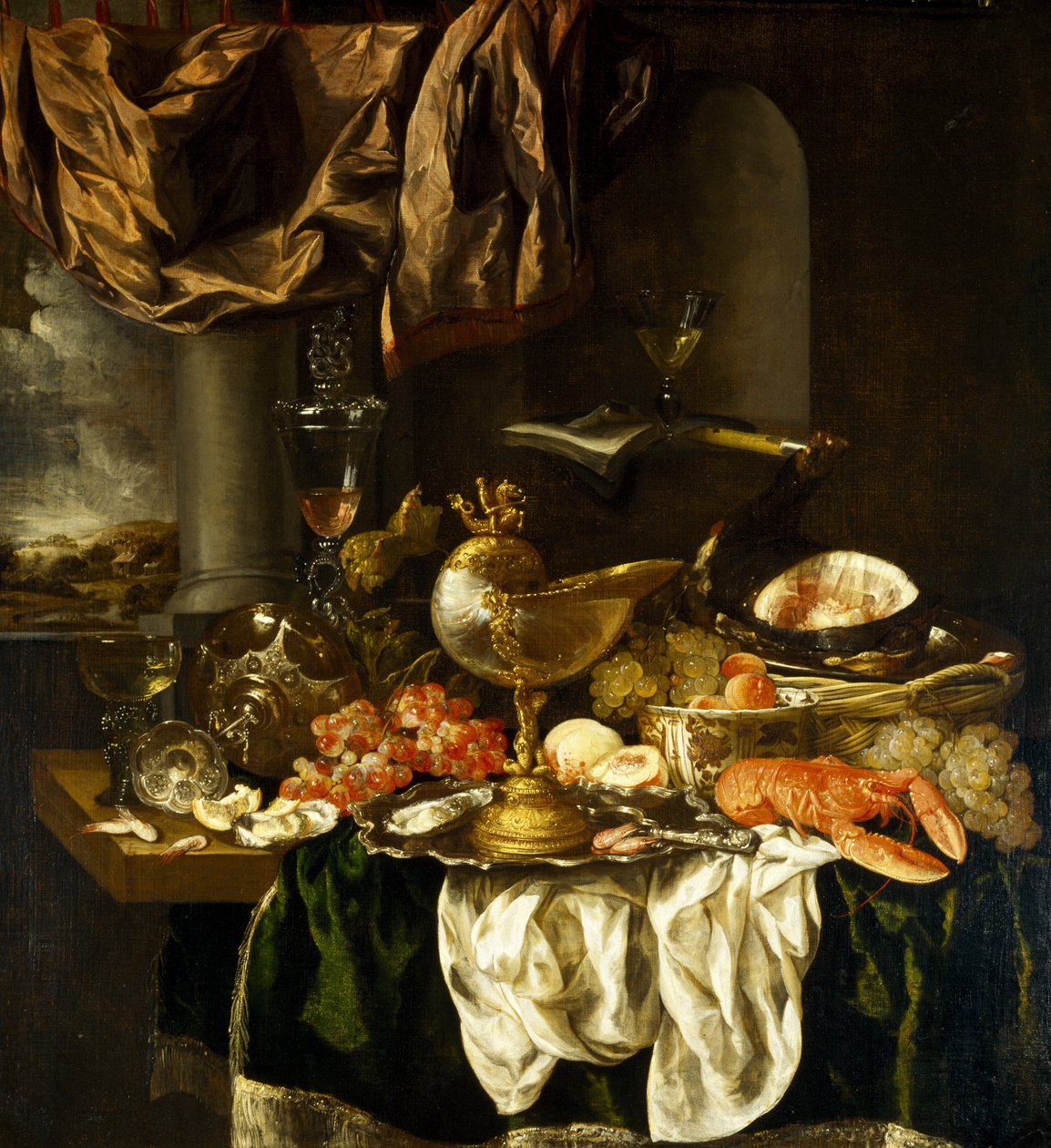 Nature morte avec paysage, 1650s - Abraham Hendricksz van Beyeren